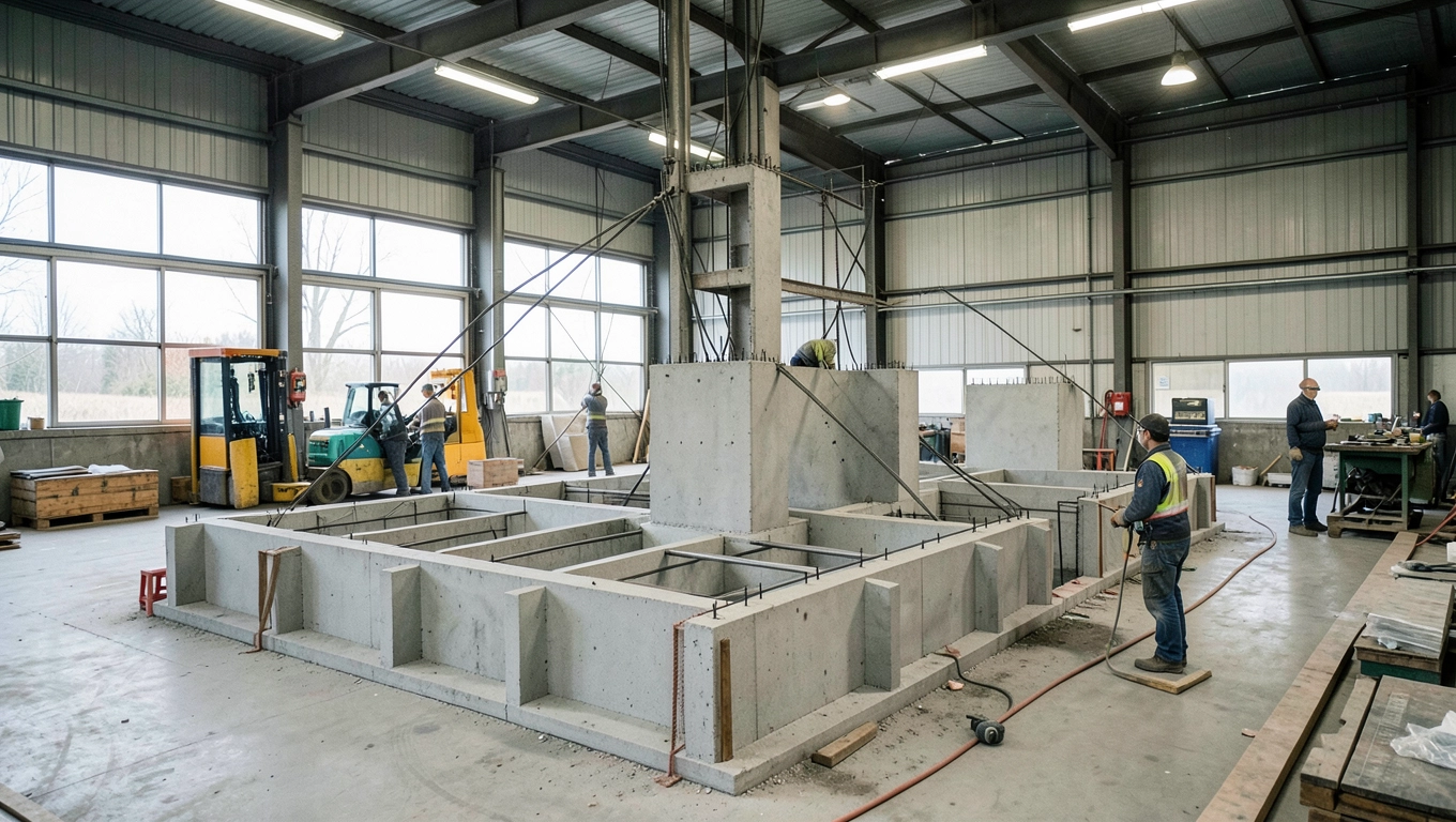 Robocizna przy prefabrykacji słupa 24x24